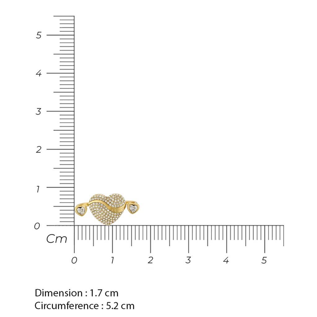 Guess In My Heart Gold-Plated Stainless Steel Ring For Women : UBR04489YG54