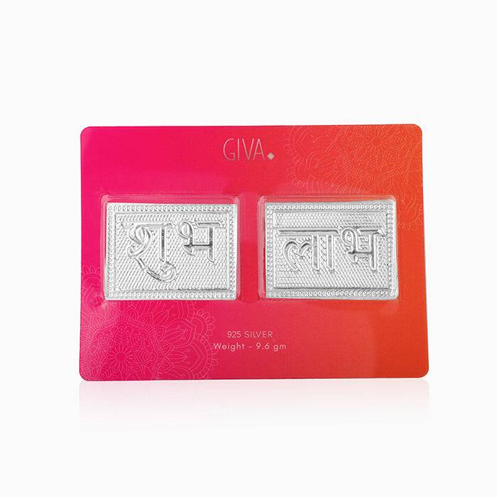 Silver Shubh Labh Motif Plates : UT022