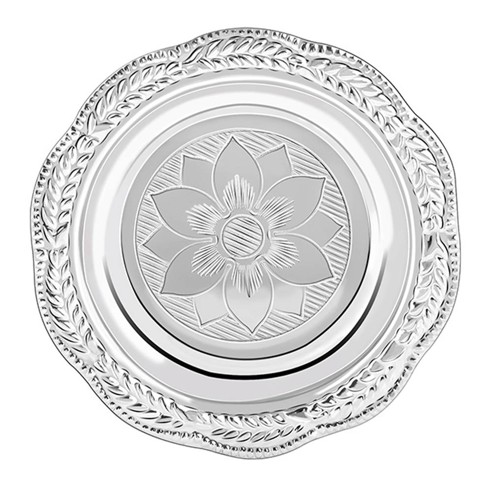 Giva 925 Silver Flower Pooja Plate : UT043