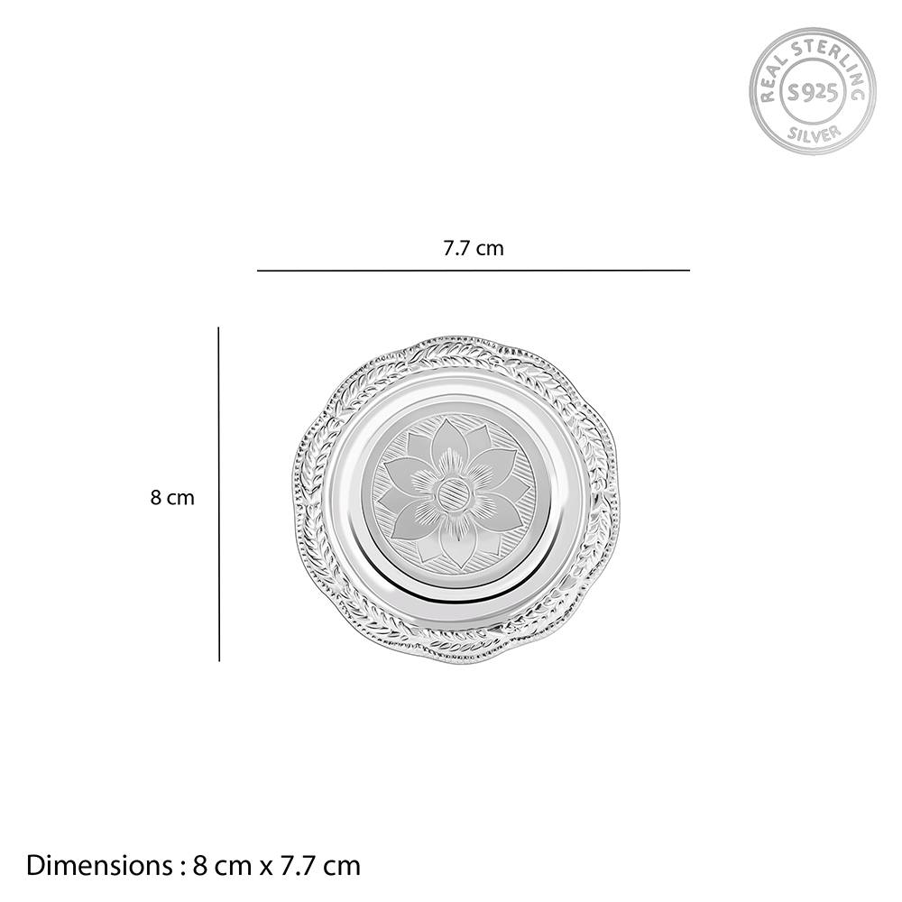 Giva 925 Silver Flower Pooja Plate : UT043