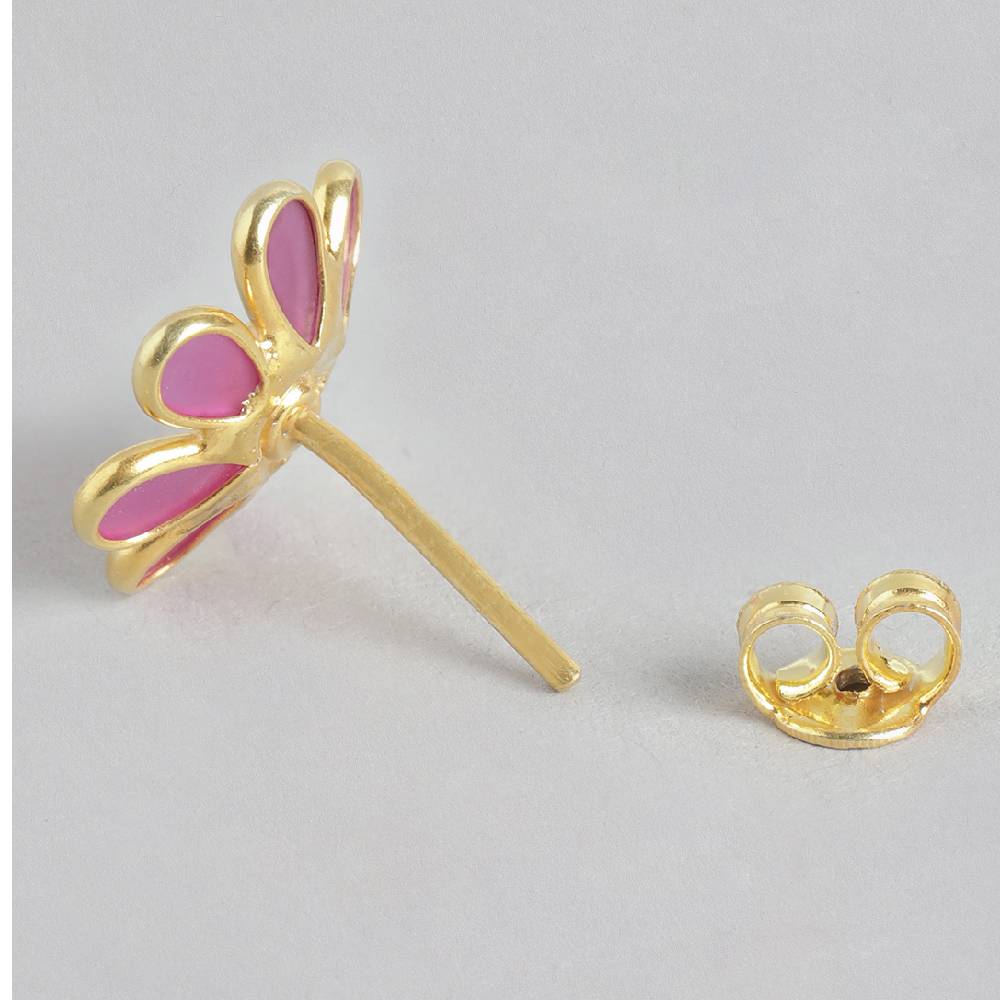92.5 Silver Red Hydro Flower Stud Earrings : 92.5 Silver Red Hydro Flower Stud Earrings : 92.5 Silver Red Hydro Flower S