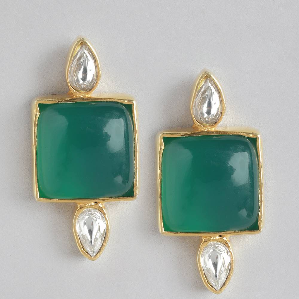 92.5 Silver Serene Green Onyx Stud Earrings : 92.5 Silver Serene Green Onyx Stud Earrings : 92.5 Silver Serene Green Ony