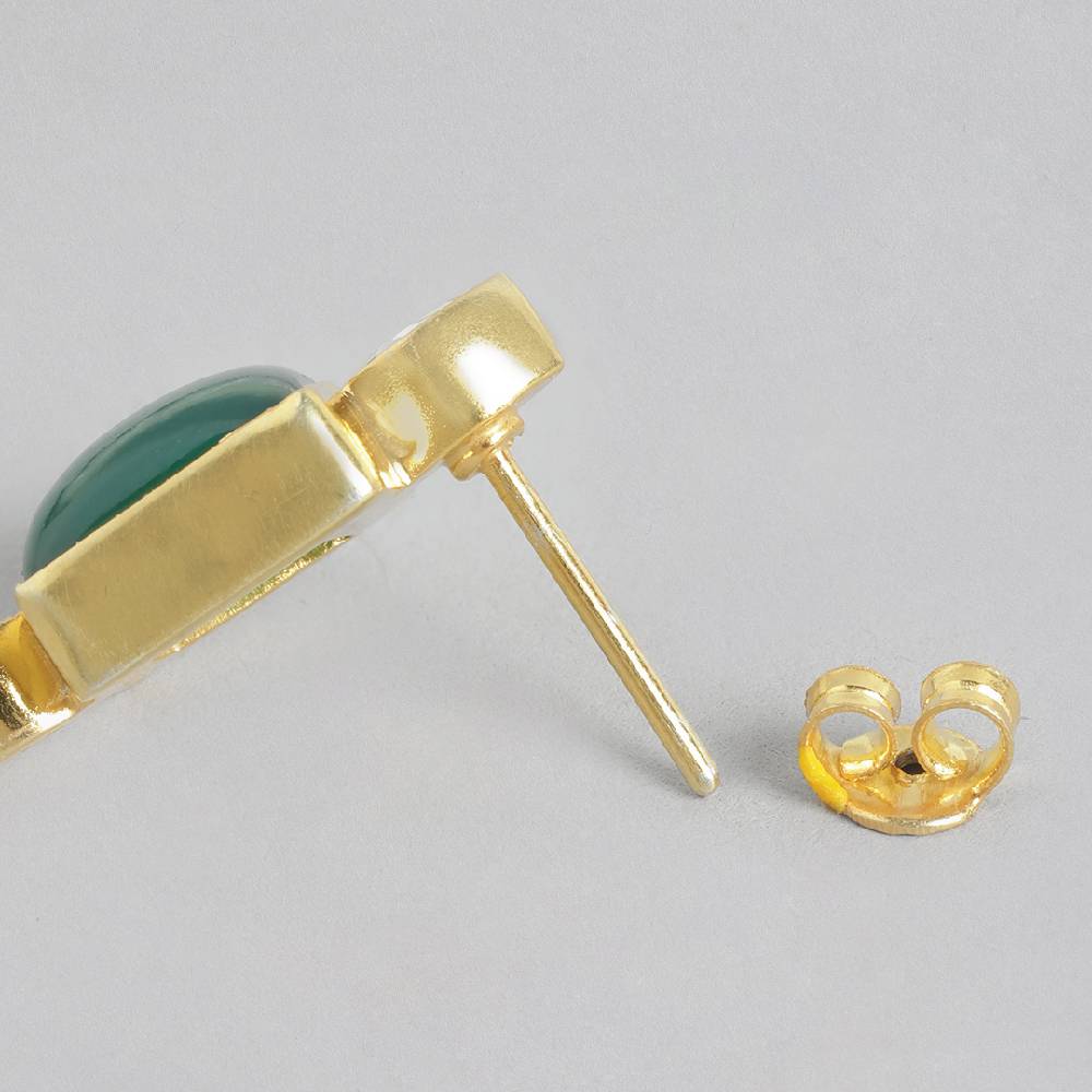 92.5 Silver Serene Green Onyx Stud Earrings : 92.5 Silver Serene Green Onyx Stud Earrings : 92.5 Silver Serene Green Ony