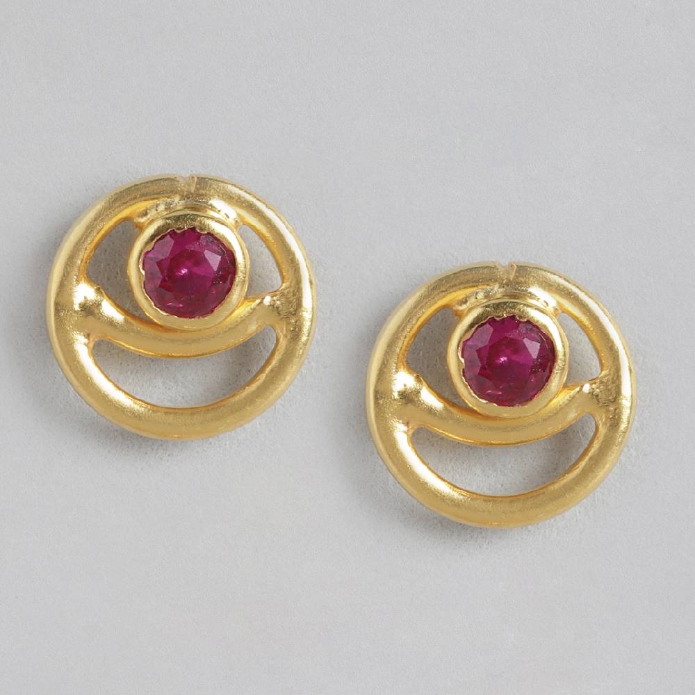 92.5 Silver Red Spiral Stud Earrings : 92.5 Silver Red Spiral Stud Earrings : 92.5 Silver Red Spiral Stud Earrings : U10