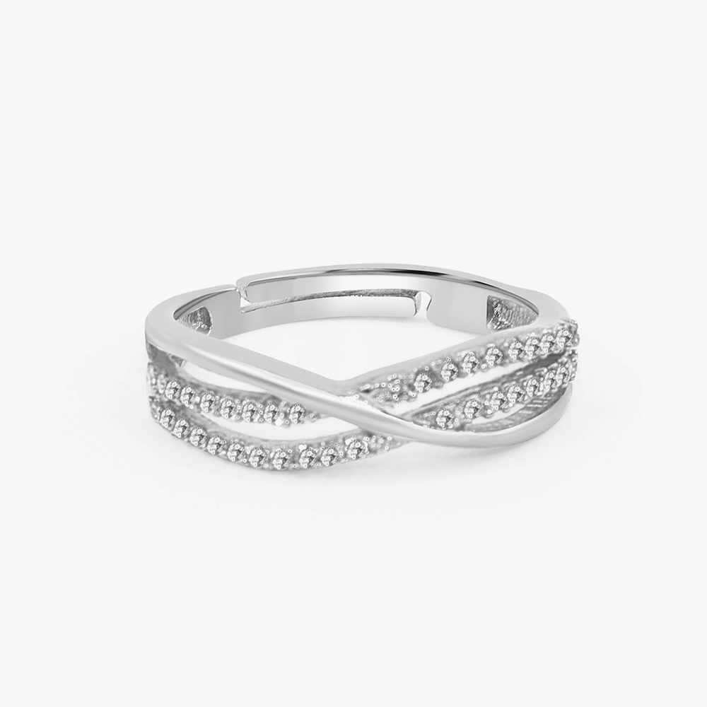 Twisted Double Line Adjustable Ring : RG033
