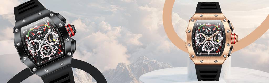 Giordano Multifunction Watch For Men With Day, Date, And 24-Hour Sub-Dial, Water Resistant Square Dial Unique De : GZ-50120-01