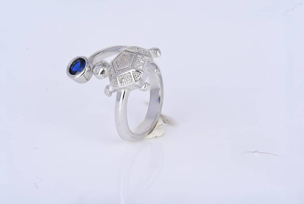 Pentagon Silver Tortoise Ring : FQLR435
