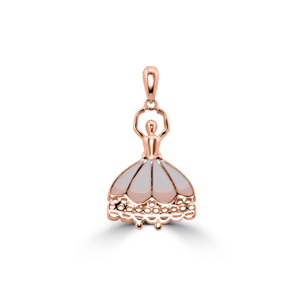 925 Pure Silver Trendy Dancing Queen Rose Gold Pendant : PEN1006