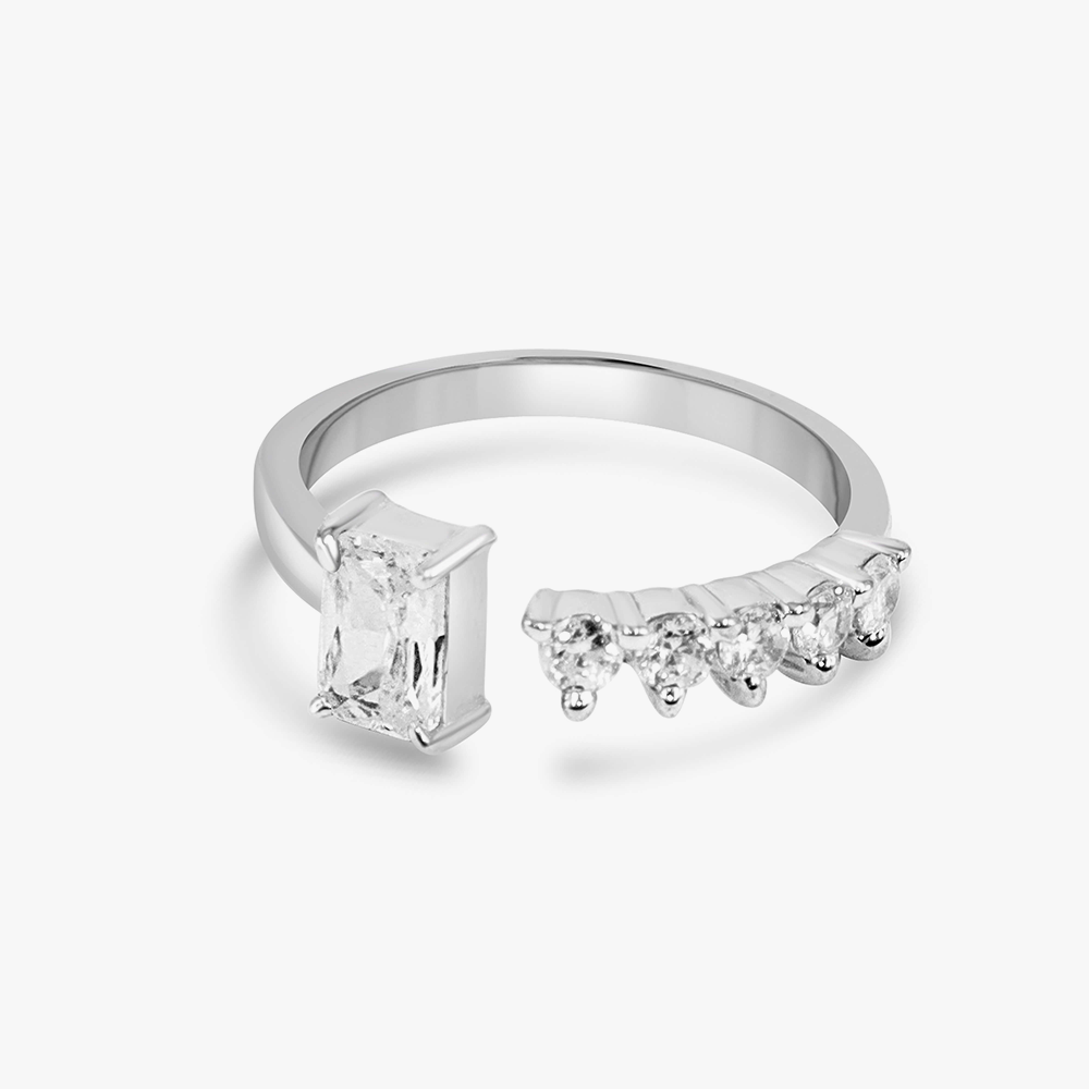 Trendy Zircon Silver Adjustable Ring : RG025