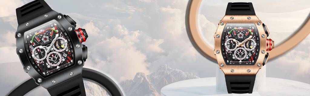 Giordano Multifunction Watch For Men With Day, Date, And 24-Hour Sub-Dial, Water Resistant Square Dial Unique De : GZ-50120-01