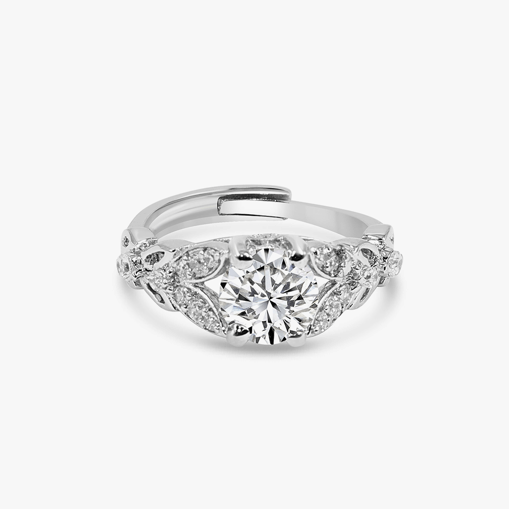 Stylish Engagement Silver Adjustable Ring : RG030