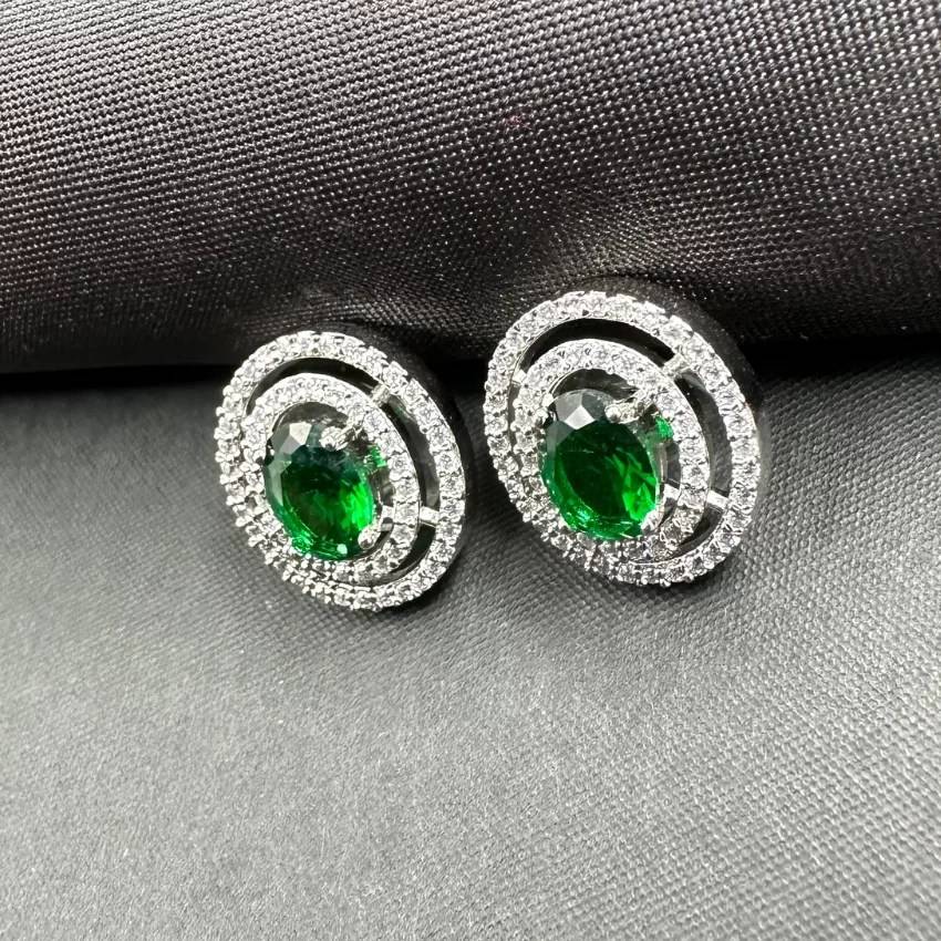 American Diamond Earrings Cz Studs : SG-15-ST-G