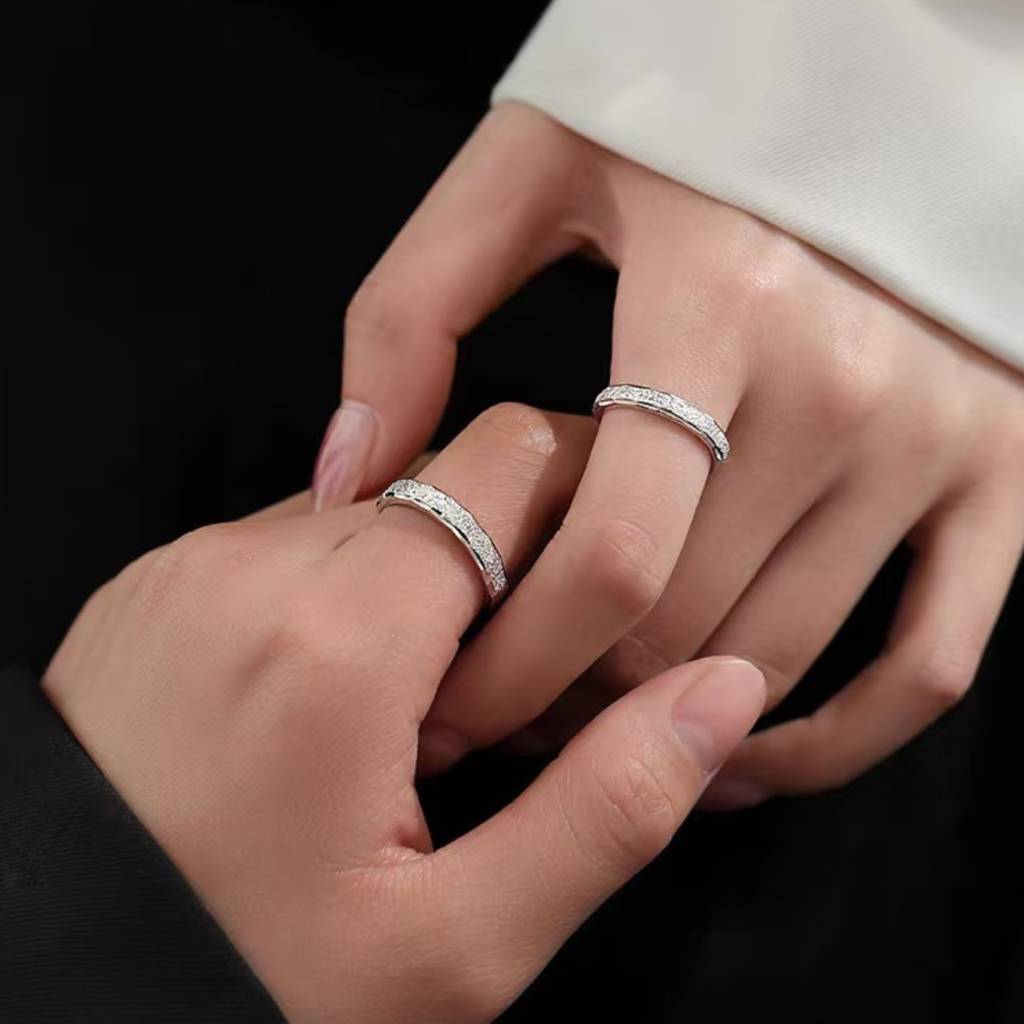 Soul Circle Shimmer Couple Ring For Him & Her : RC24350-S