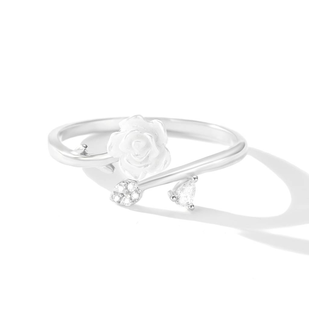 Blooming Rose Open Silver Ring : BRD3775S