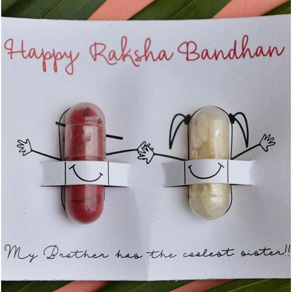 Ocean Bloom & Aqua Blossom Rakhi-Lumba Set With Roli Chawal Capsules : ACRL078ACJR094