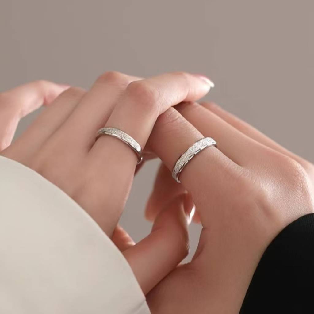 Soul Circle Shimmer Couple Ring For Him & Her : RC24350-S