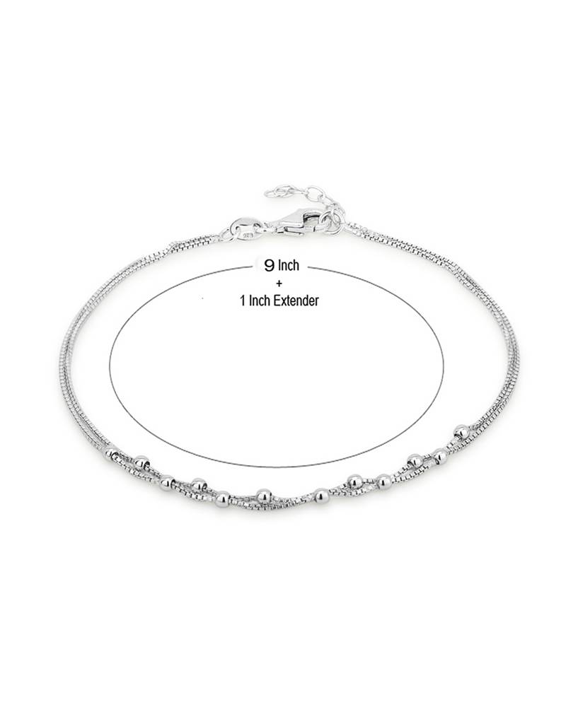 925 Sterling Silver Anklet-Vana027 : VANA027