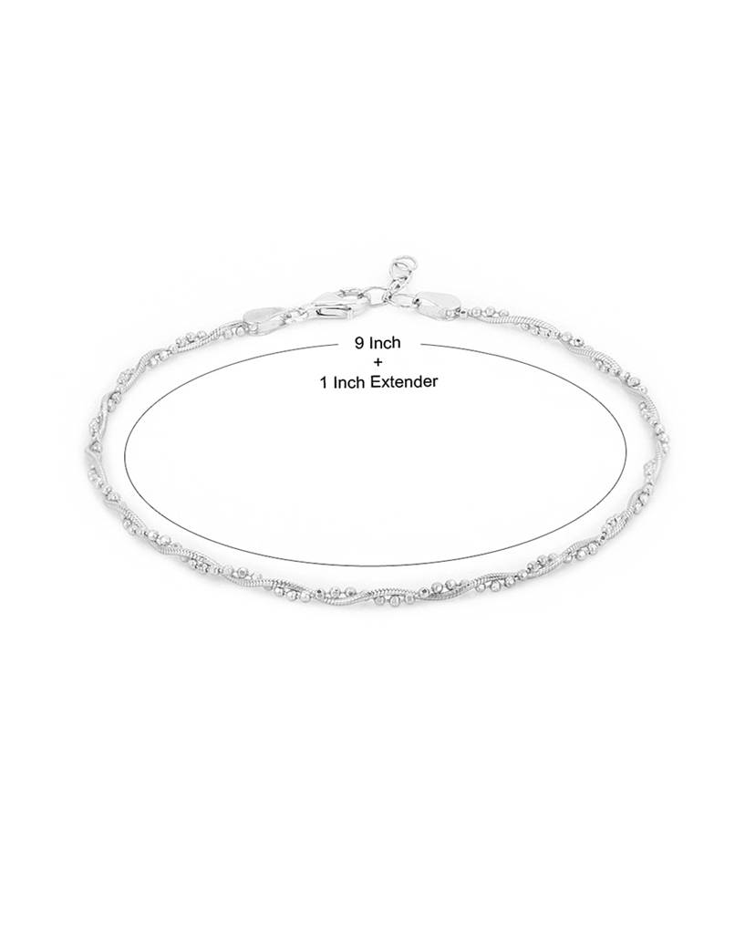 925 Sterling Silver Anklet-Vana035 : VANA035