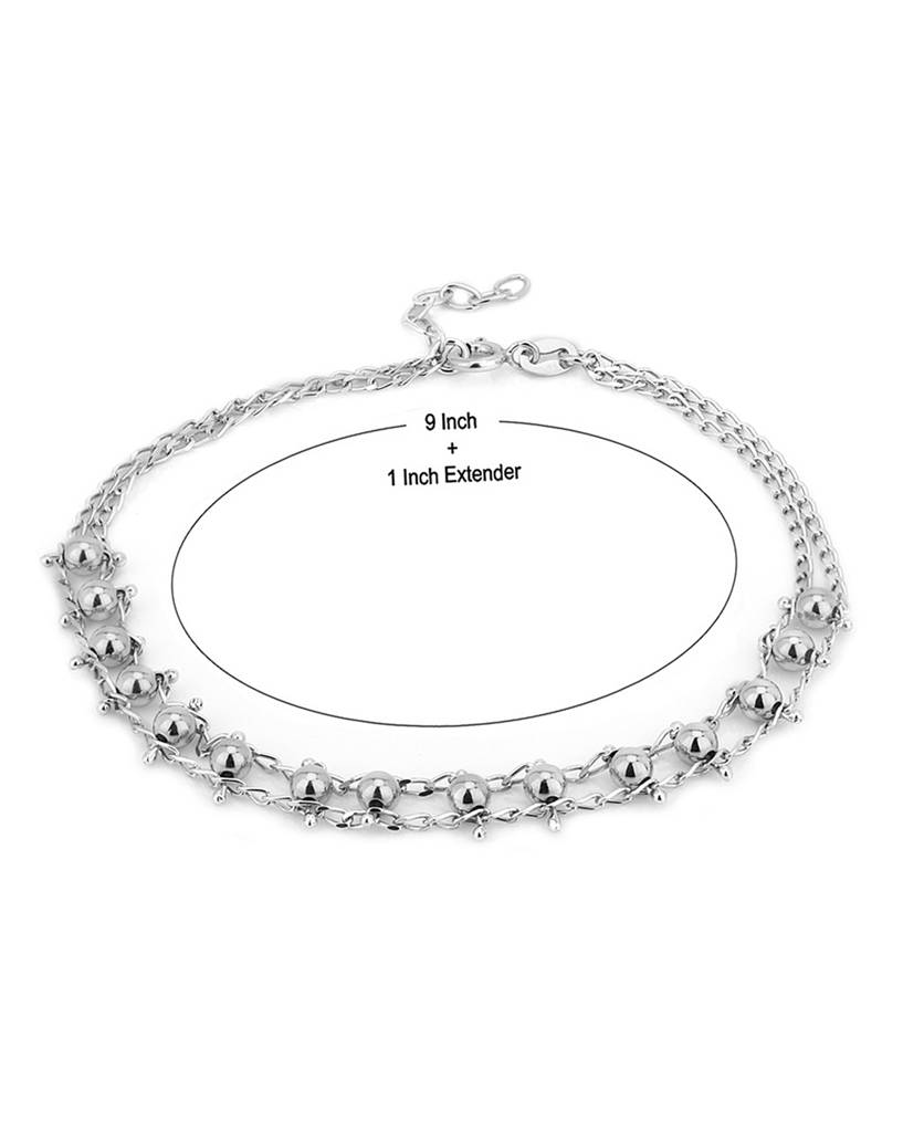 925 Sterling Silver Anklet-Vana038 : VANA038