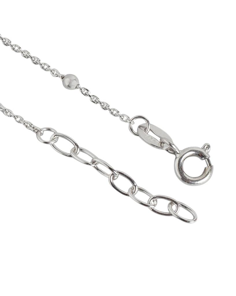 925 Sterling Silver Rhodium Plated Crown Enamel Charm Bracelet : VANB949