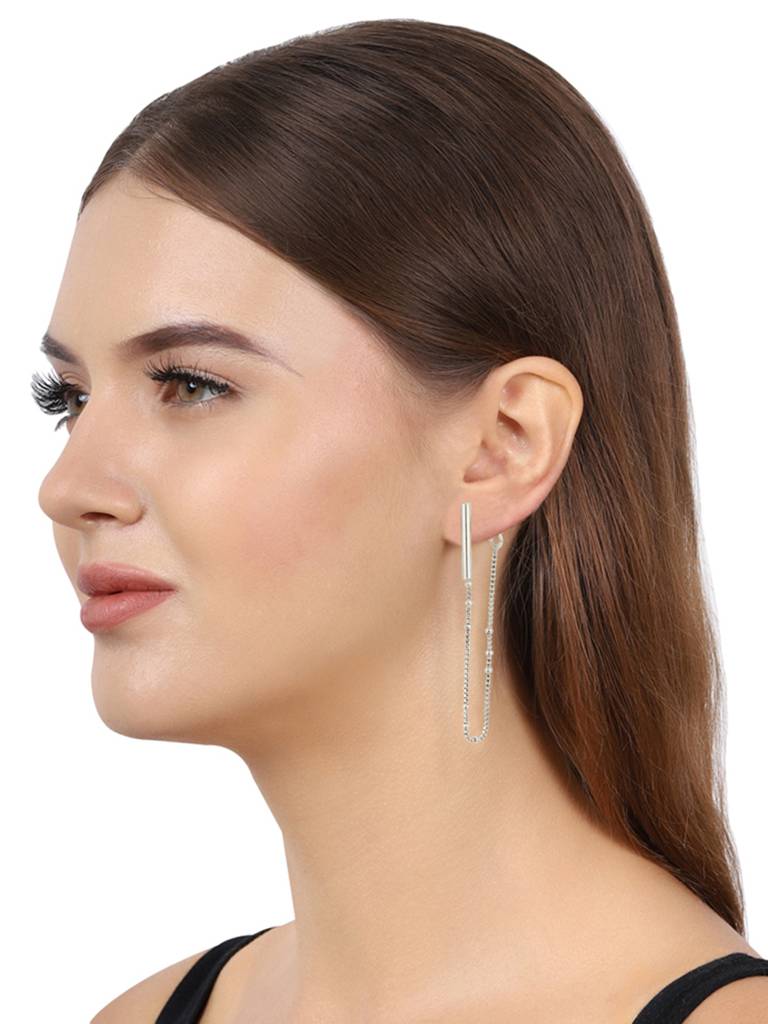 925 Sterling Silver Earrings-Vane116 : VANE116