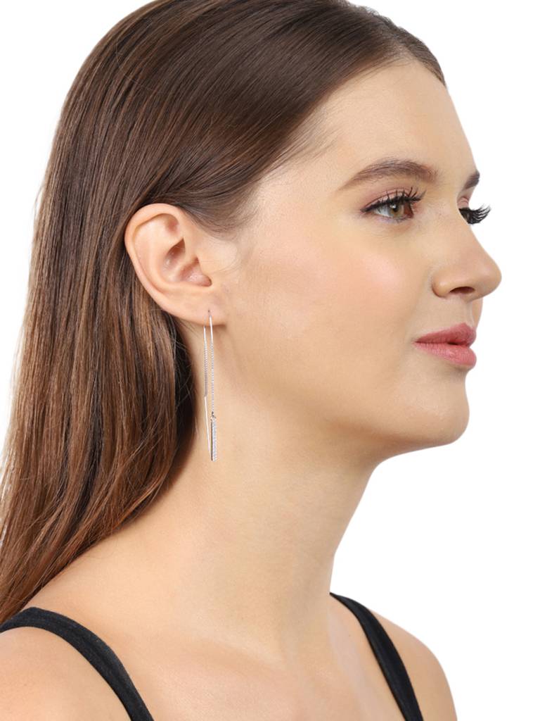 925 Sterling Silver Earrings-Vane134 : VANE134
