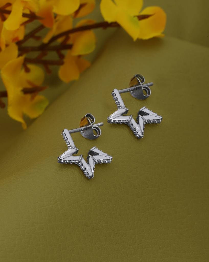 925 Sterling Silver Earrings-Vane893 : VANE893