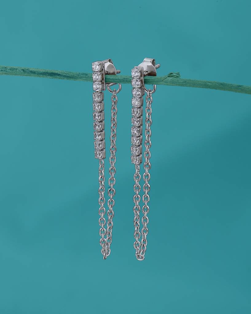 925 Sterling Silver Earrings-Vane902 : VANE902
