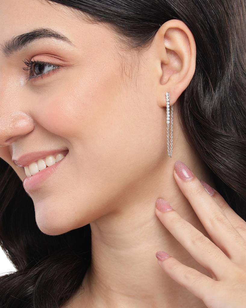 925 Sterling Silver Earrings-Vane902 : VANE902