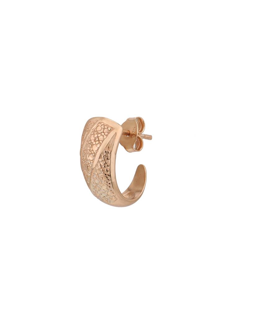 925 Sterling Silver 18Kt Rose Gold Plated Half Hoop Earring : VANE922