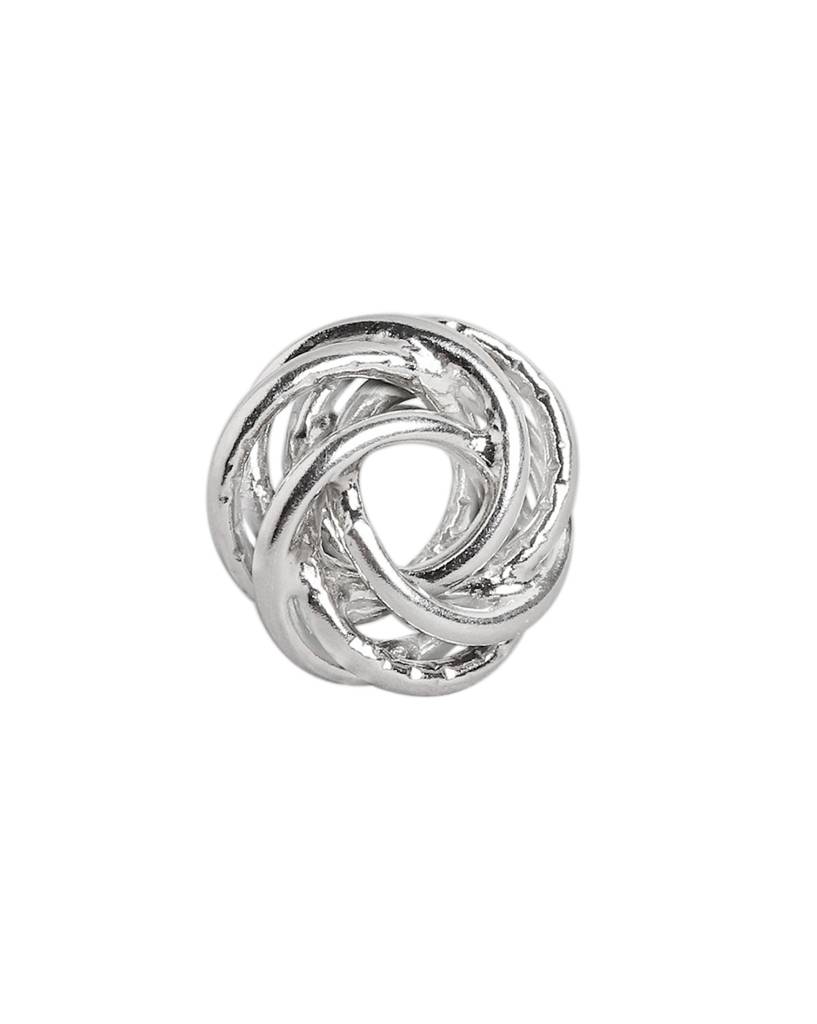 925 Sterling Silver Rhodium Plated Classic Knot Stud Earring : VANE982