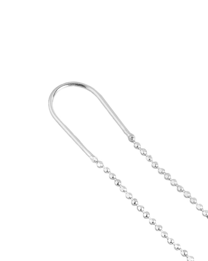 925 Sterling Silver Rhodium Plated Threader Drop Earring : VANE988