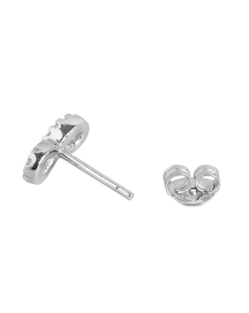 925 Sterling Silver Rhodium Plated Cz Infinity Stud Earring-Vane993 : VANE993