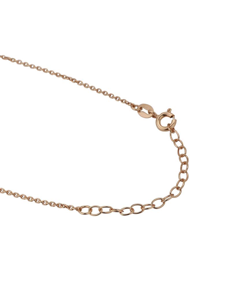 925 Sterling Silver Rose Gold-Plated Heart-Shaped Enamelled Pendant With Chain : VANN750