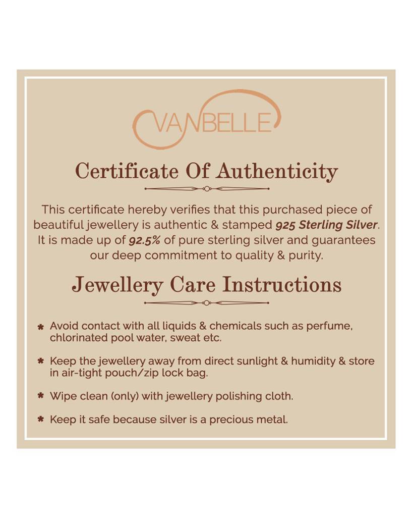 925 Sterling Silver Rose Gold-Plated Heart-Shaped Enamelled Pendant With Chain : VANN750