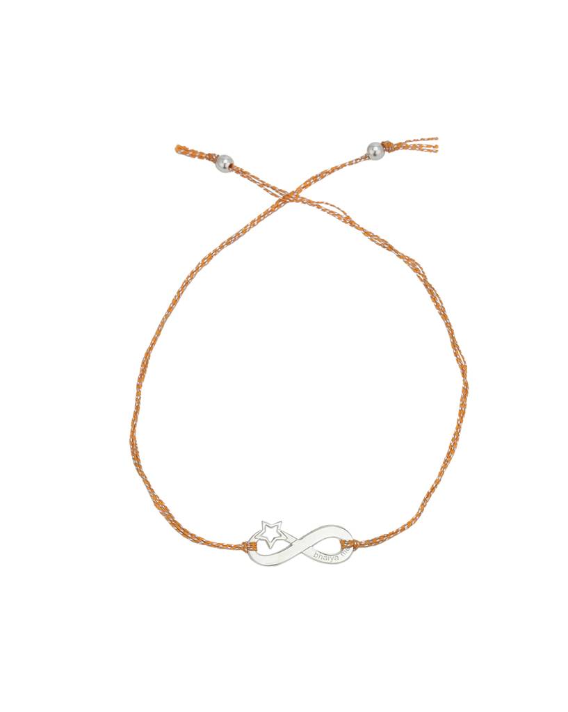 Rhodium Plated Infinity With Star And Bhaiya Mera Textured Rakhi For Men : VANR929