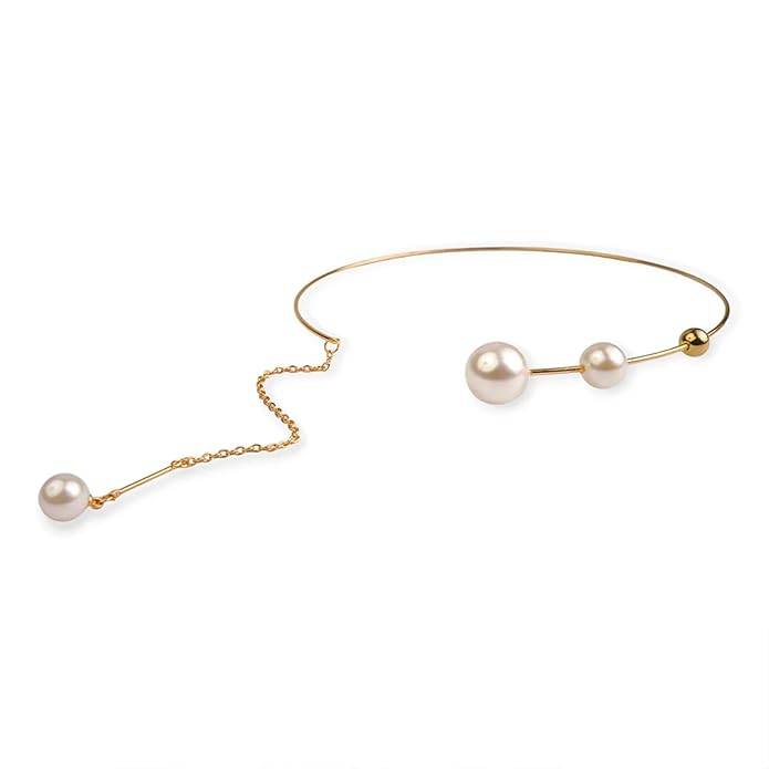 Emma Luxury Pearl Choker Necklace For Women & Girls : VAREMMGDNO00