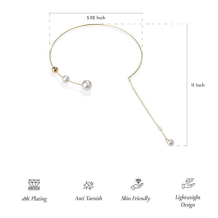 Emma Luxury Pearl Choker Necklace For Women & Girls : VAREMMGDNO00