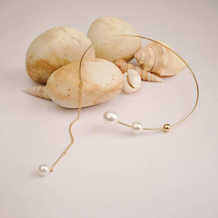 Emma Luxury Pearl Choker Necklace For Women & Girls : VAREMMGDNO00