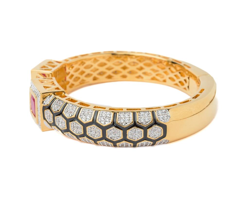 Vivinia By Vidhi Mehra Florence Gold Plated Red Womens Kada -Vb023 : VB023