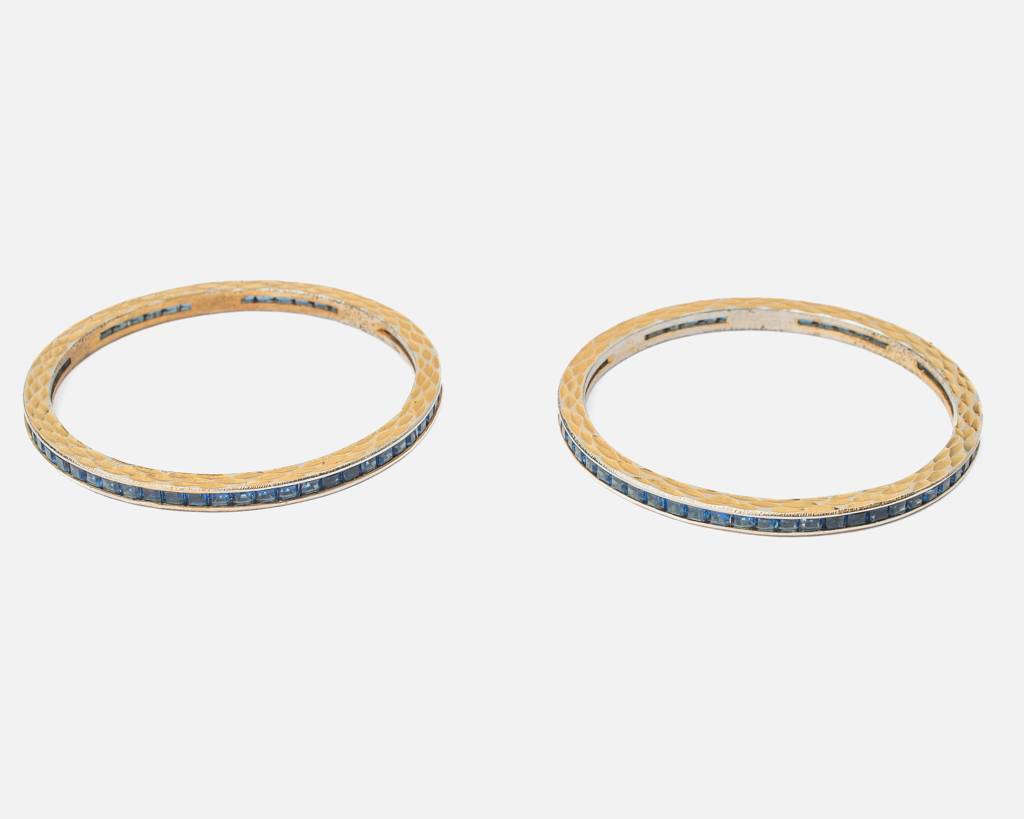 Vivinia By Vidhi Mehra Zia Gold Plated Bluewomens Zircon Pair Of Bangles -Vb419 : VB419