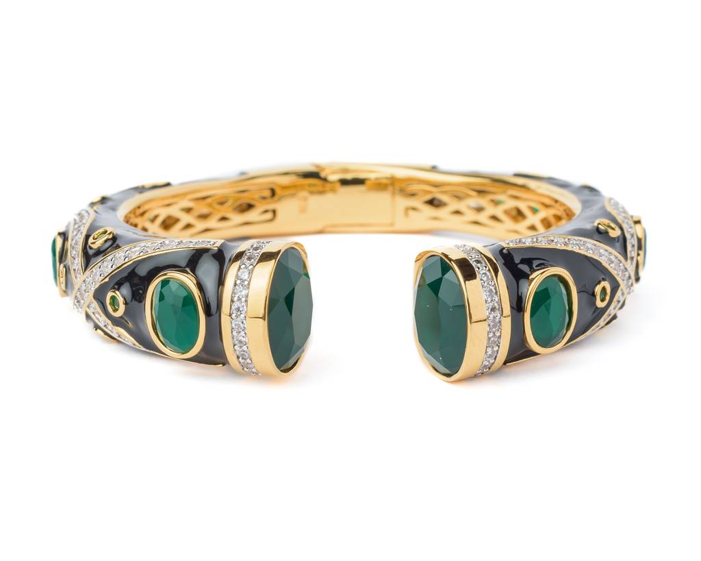 Vivinia By Vidhi Mehra Florence Gold Plated Green Womens Kada -Vb551 : VB551