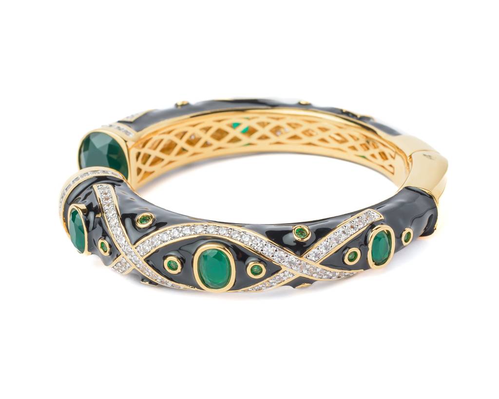 Vivinia By Vidhi Mehra Florence Gold Plated Green Womens Kada -Vb551 : VB551