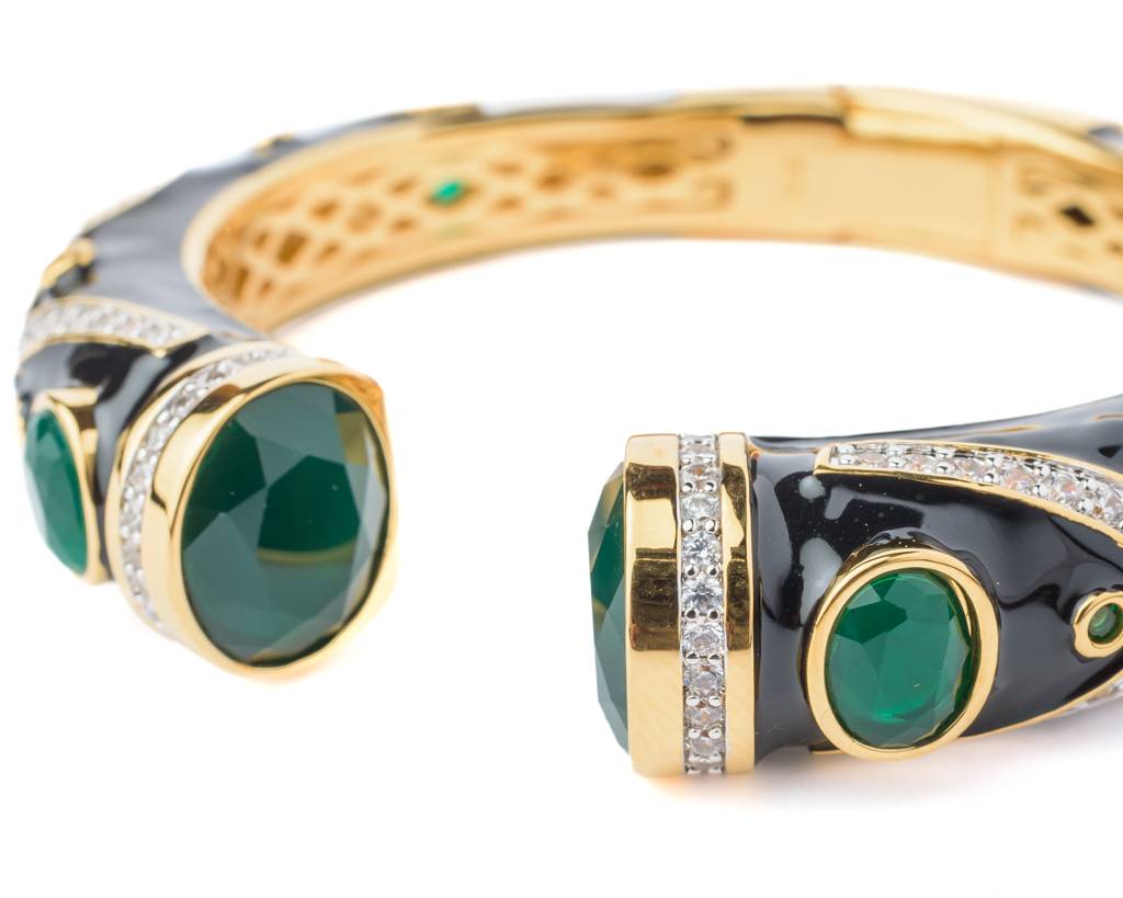 Vivinia By Vidhi Mehra Florence Gold Plated Green Womens Kada -Vb551 : VB551