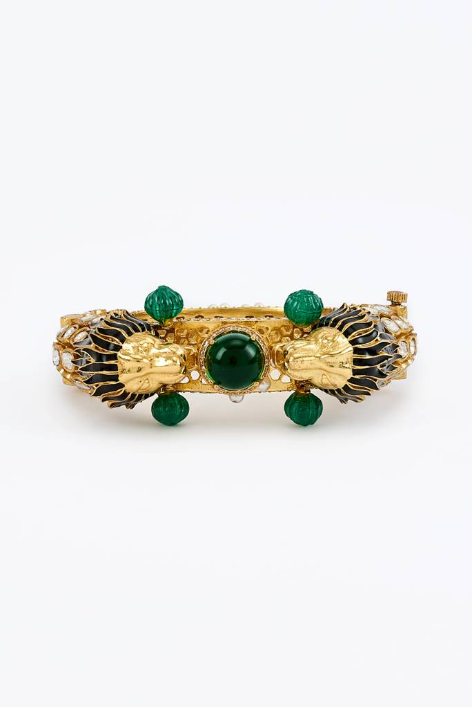 Vivinia By Vidhi Mehra Florence Gold Plated Green Womens Kundan, Polki Kadas (Freesize)-Vb631 : VB631