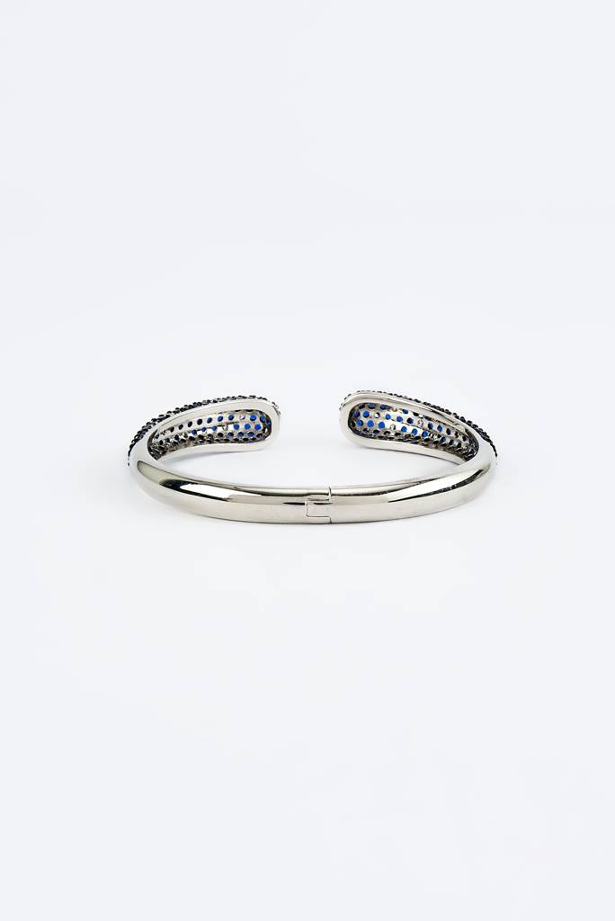 Vivinia By Vidhi Mehra Zia Silver Plated Blue Womens Zircon Kadas (Freesize)-Vb637 : VB637
