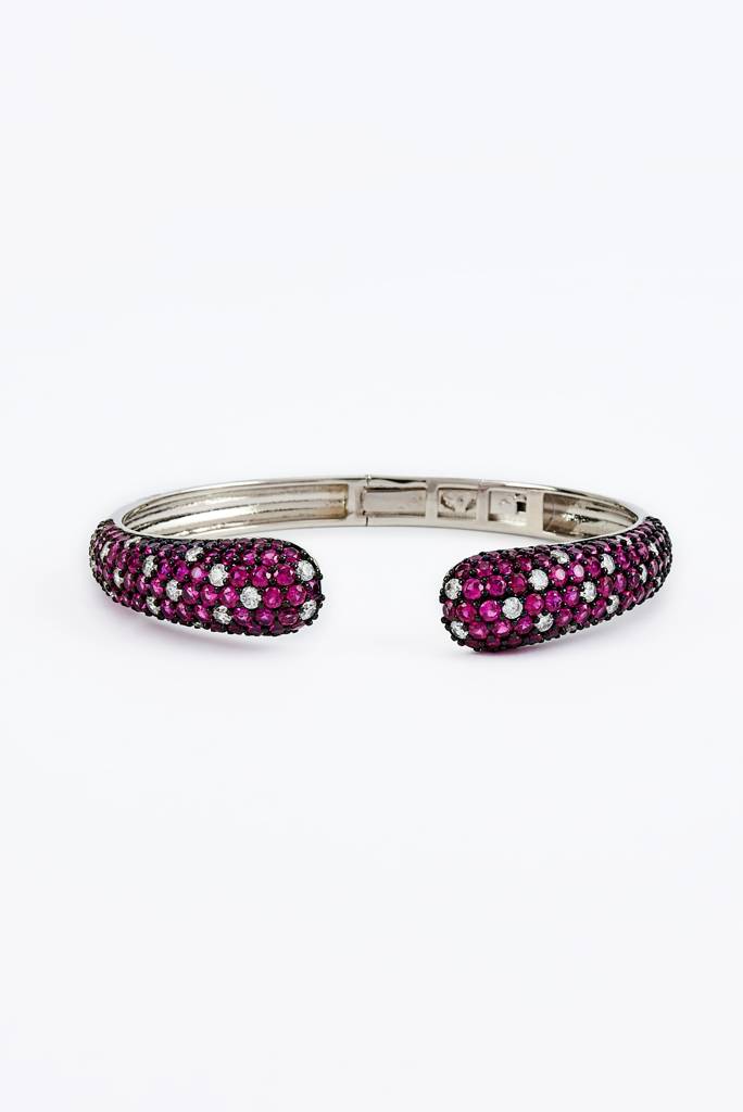 Vivinia By Vidhi Mehra Zia Silver Plated Pink Womens Zircon Kadas (Freesize)-Vb638 : VB638