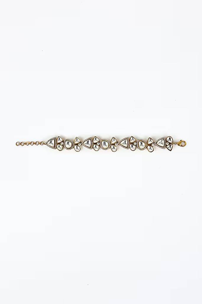 Vivinia By Vidhi Mehra Burgundy Gold Plated Kundan, Polki Womens Bracelet (Freesize)-Vb695 : VB695