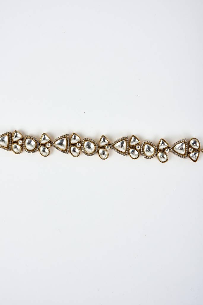 Vivinia By Vidhi Mehra Burgundy Gold Plated Kundan, Polki Womens Bracelet (Freesize)-Vb695 : VB695