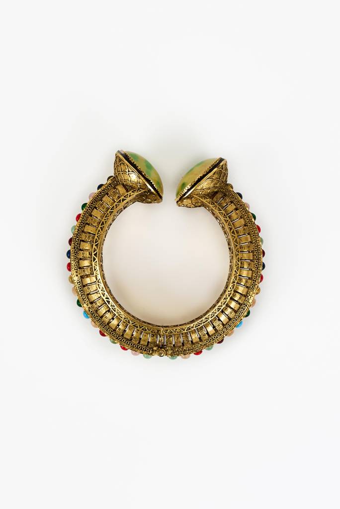 Vivinia By Vidhi Mehra Florence Gold Plated Green Kundan, Polki Womens Kadas -Vb703 : VB703